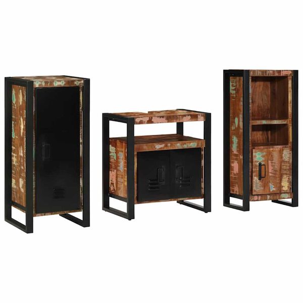 vidaXL Ensemble de mobilier de salle de bain 3 pcs Bois Recyclé Solide