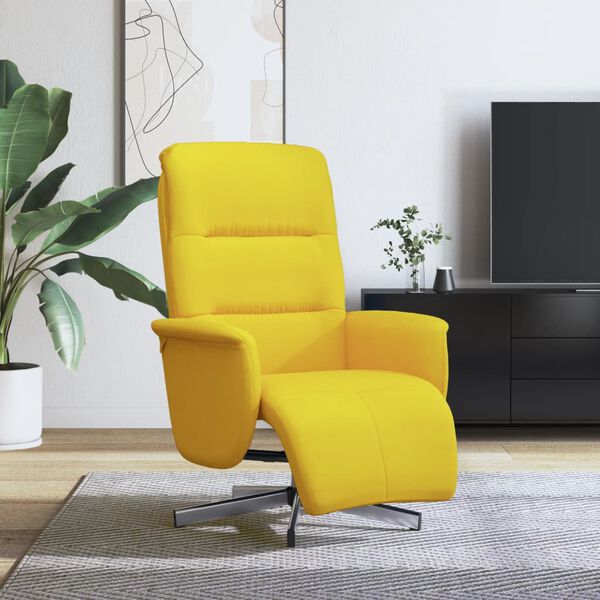 vidaXL Fauteuil inclinable avec repose-pieds jaune clair tissu
