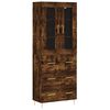 vidaXL Buffet haut Ch&ecirc;ne fum&eacute; 69,5x34x180 cm Bois d'ing&eacute;nierie