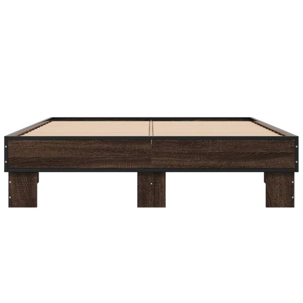 vidaXL Cadre de lit sans matelas ch&ecirc;ne marron 135x190 cm