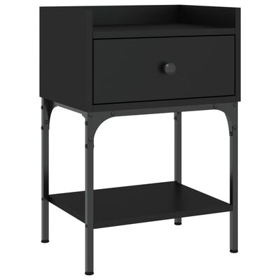 vidaXL Table de chevet noir 40,5x31x60 cm bois d’ingénierie