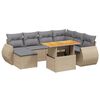 vidaXL Salon de jardin avec coussins 8 pcs beige r&eacute;sine tress&eacute;e