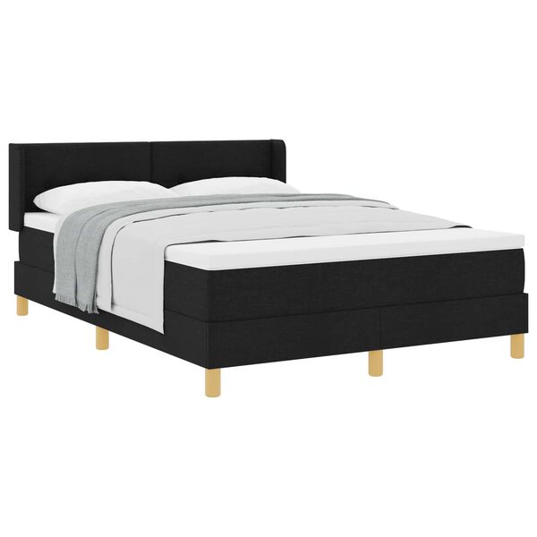 vidaXL Lit &agrave; ressorts avec matelas Noir 200 x 160 cm tissu