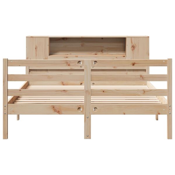 vidaXL Lit bibliothèque sans matelas 150x200 cm bois massif de pin