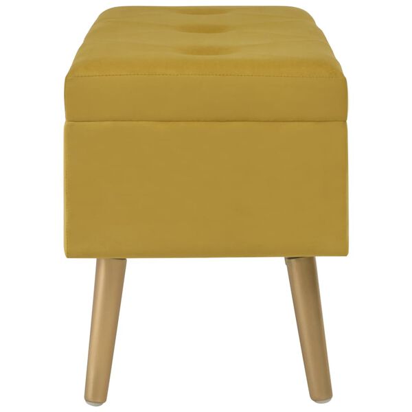 vidaXL Banc avec compartiment de rangement 80cm Jaune moutarde Velours