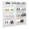 vidaXL Armoires à chaussures murales 4 pcs blanc bois d'ingénierie
