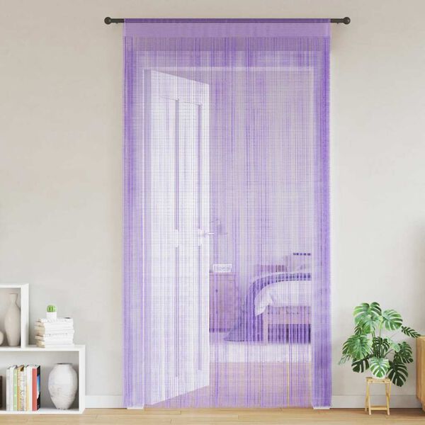 vidaXL Rideaux à fils 2 pcs violet 100x250 cm