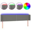 vidaXL T&ecirc;te de lit &agrave; LED Gris fonc&eacute; 203x16x78/88 cm Tissu