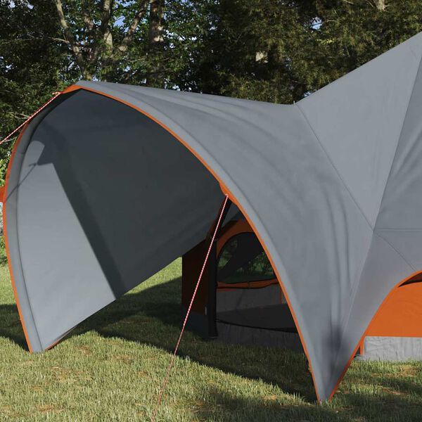 vidaXL Tente tipi avec toit Gris et orange 600 x 600 x 347 cm
