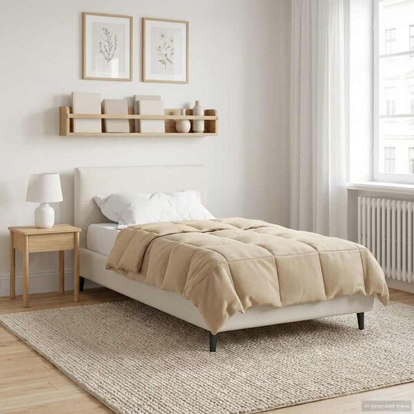 vidaXL Duvet complet toute l'ann&eacute;e Cr&egrave;me 135 x 200 cm Microfibre