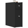 vidaXL Armoire de salle de bain étroite avec roulettes noir