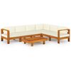 vidaXL Salon de jardin 7 pi&egrave;ces avec coussins 100 x 60 cm Bois d'acacia