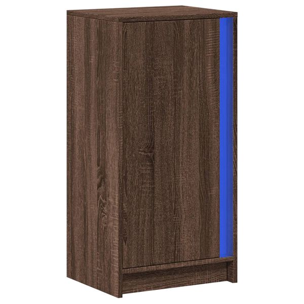 vidaXL Buffet avec LED ch&ecirc;ne marron 42,5x34x85 cm bois d'ing&eacute;nierie