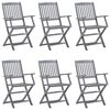 vidaXL Chaises pliables d'ext&eacute;rieur lot de 6 et coussins Bois d'acacia