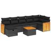 vidaXL Salon de jardin 8 pcs avec coussins noir r&eacute;sine tress&eacute;e