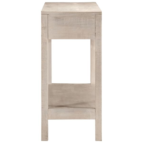 vidaXL Table console blanc 110x35x75 cm bois de manguier solide