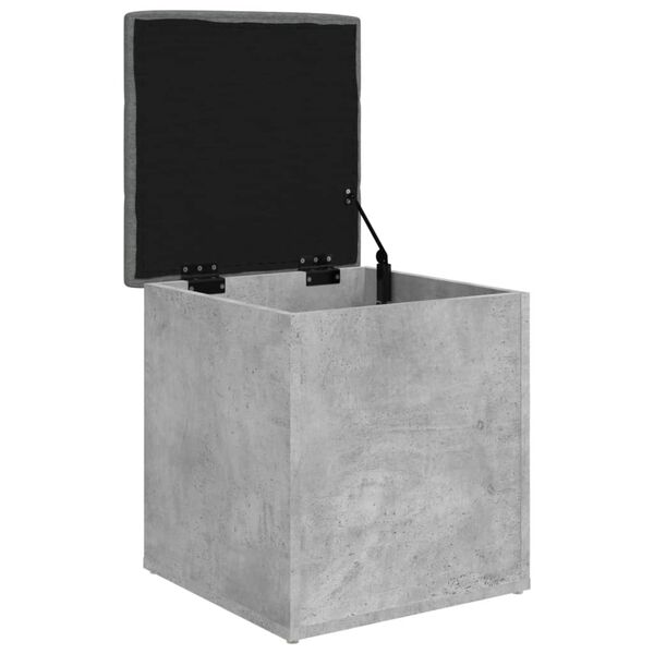 vidaXL Banc de rangement gris b&eacute;ton 42x42x45 cm bois d'ing&eacute;nierie