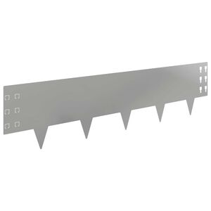 vidaXL Bordure de Pelouse 20 pc 100 x 25 cm Acier Argent&eacute;