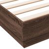 vidaXL Cadre de lit sans matelas ch&ecirc;ne marron 135x190 cm