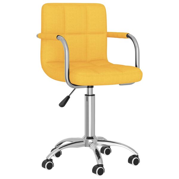 vidaXL Chaise pivotante de salle &agrave; manger Jaune moutarde Tissu