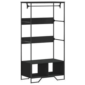 vidaXL Armoire noir 90x50x180 cm bois d&rsquo;ing&eacute;nierie
