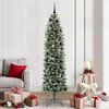 vidaXL Arbre de No&euml;l artificiel slim avec 300 LED Vert et blanc 210 cm