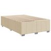 vidaXL Sommier &agrave; lattes de lit avec matelas Cr&egrave;me 120x200 cm Tissu