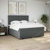 vidaXL Sommier &agrave; lattes de lit avec matelas Gris fonc&eacute; 200x200cm Tissu