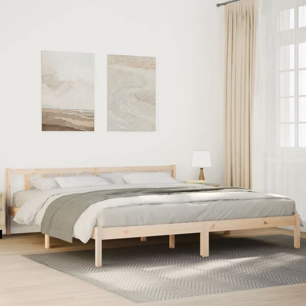 vidaXL Cadre de lit extra long sans matelas 200x220 cm bois massif pin
