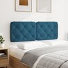 vidaXL Coussin de t&ecirc;te de lit bleu 120 cm velours
