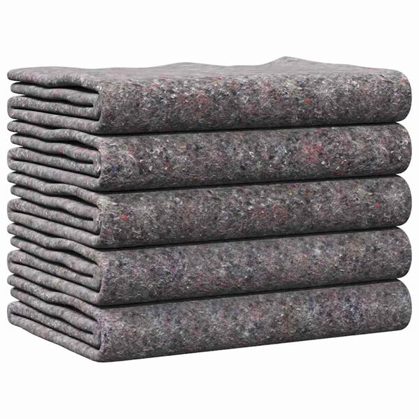 vidaXL Couvertures de déménagement 5 pcs Gris 150 x 200 cm tissu