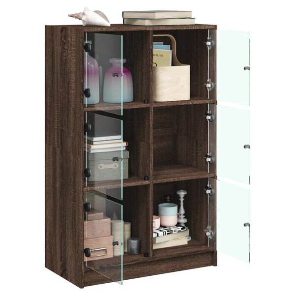 vidaXL Buffet haut avec portes chêne marron bois d'ingénierie