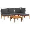 vidaXL 5 pcs Ensemble de salon de jardin avec coussins Naturel