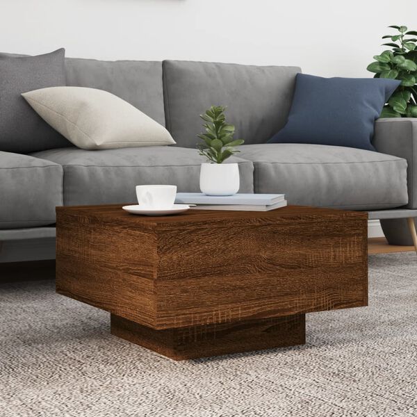 vidaXL Table basse chêne marron 55x55x31 cm bois d'ingénierie