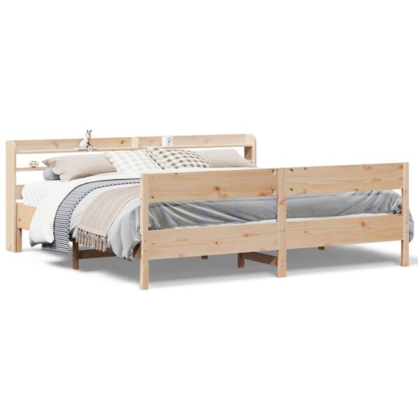 vidaXL Cadre de lit sans matelas 200x200 cm bois massif de pin