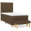vidaXL Sommier &agrave; lattes de lit avec matelas Marron fonc&eacute; 90x190 cm