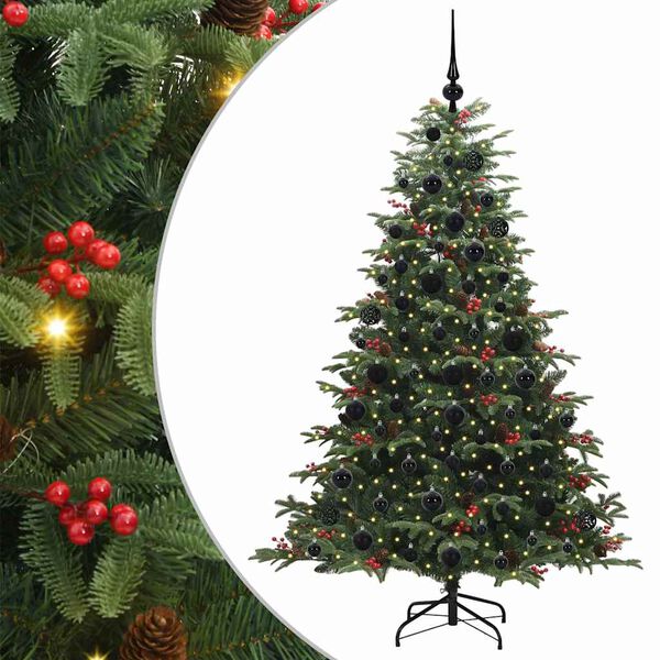 vidaXL Sapin de No&euml;l artificiel Vert 180 cm PVC, m&eacute;tal et plastique