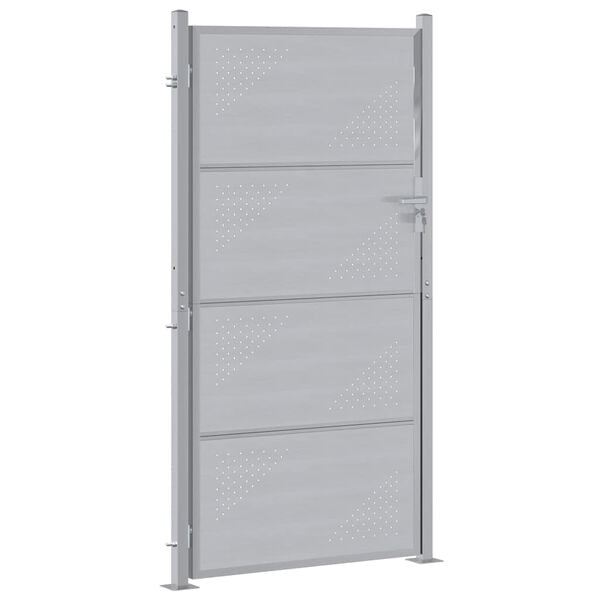 vidaXL Porte de Jardin Argent&eacute; 96 x 180 cm Acier inoxydable