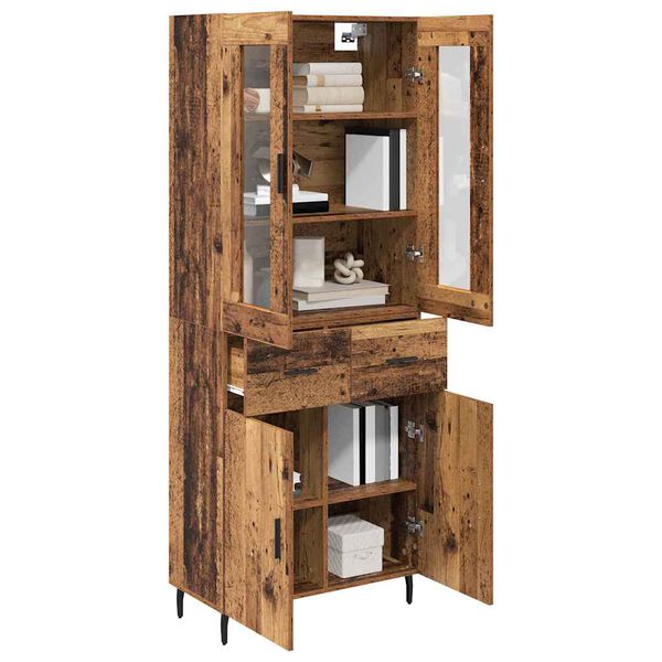vidaXL Haut Armoire avec tiroir 2 pcs Bois Ancien Bois d'ing&eacute;nierie