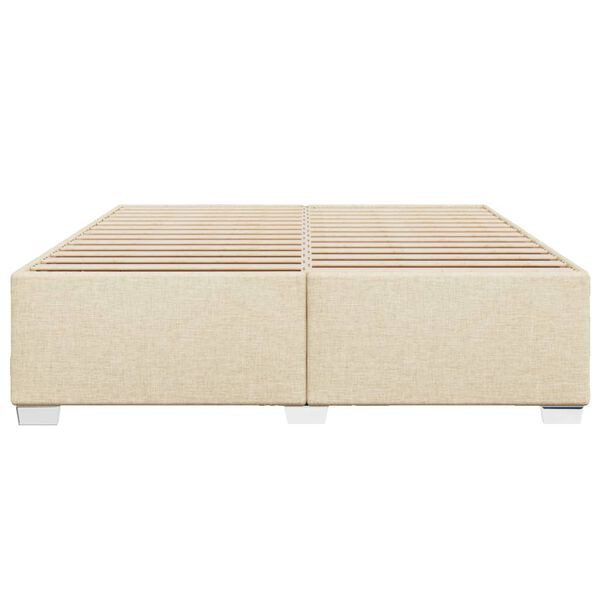vidaXL Cadre de lit sans matelas cr&egrave;me 200x200 cm tissu