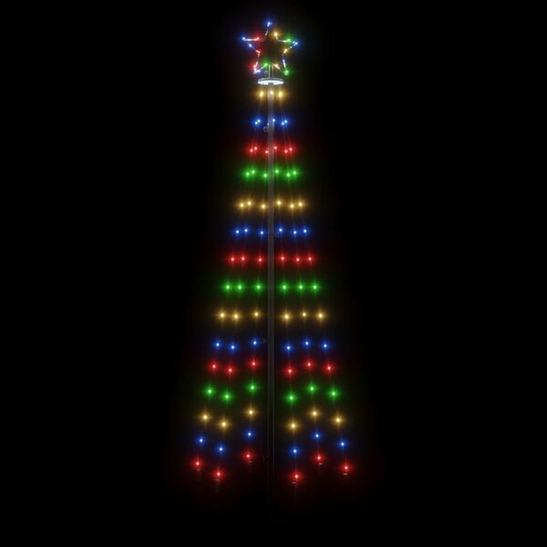 vidaXL Sapin de Noël avec piquet Coloré 108 LED 180 cm