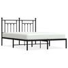 vidaXL Cadre de lit m&eacute;tal sans matelas avec t&ecirc;te de lit noir 140x190cm