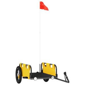 vidaXL Remorque de v&eacute;lo jaune tissu oxford et fer