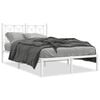 vidaXL Cadre de lit m&eacute;tal sans matelas et t&ecirc;te de lit blanc 120x190 cm