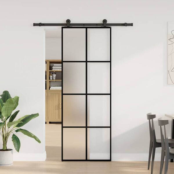 vidaXL Porte coulissante avec kit de quincaillerie 76x205 cm Verre ESG