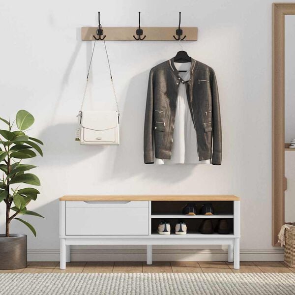 vidaXL Banc de couloir FLORO Blanc 115 x 40 x 45 cm Bois de Pin Massif