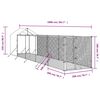 vidaXL Chenil d'ext&eacute;rieur pour chiens avec toit argent&eacute; 2x10x2,5 m