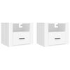 vidaXL Tables de chevet murales 2 pcs Blanc 50x36x40 cm