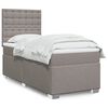 vidaXL Sommier &agrave; lattes de lit avec matelas Taupe 100x200 cm Tissu