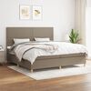 vidaXL Sommier &agrave; lattes de lit avec matelas Taupe 200x200 cm Tissu